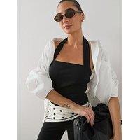 The Very Collection Square Neck Halter Top - Black