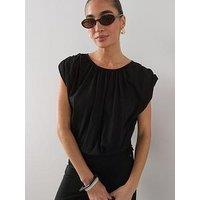 The Very Collection Elasticated Waist Tee Co-Ord - Black
