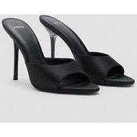 Mango High Heeled Satin Sandal - Black