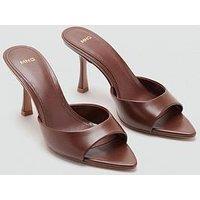 Mango Pointed Heel Sandals - Brown