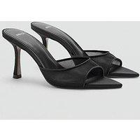 Mango Pointed Heel Sandals - Black