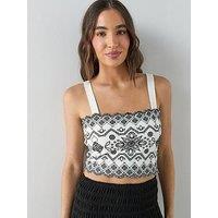 The Very Collection Embroidered Cami Top - Mono