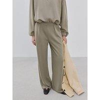 Mango Straight-Fit Trousers With Elastic Waist - Khaki