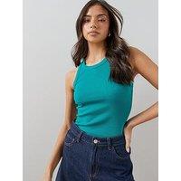 The Very Collection Rib Racer Vest - Turquoise