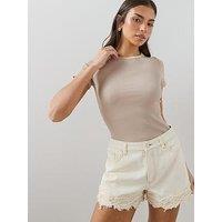 The Very Collection Stretch Rib T-Shirt - Neutral