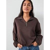 Mango Balloon Sweatshirt With High Collar - Brown