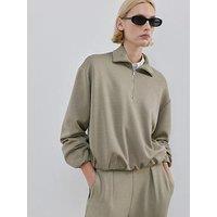 Mango Balloon Sweatshirt With High Collar - Khaki