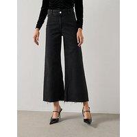 Mango Catherin Culotte High Rise Jeans - Black