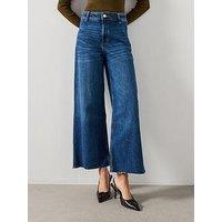 Mango Catherin Culotte High Rise Jeans - Blue