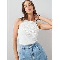 The Very Collection All Over Crochet Cami Top - White