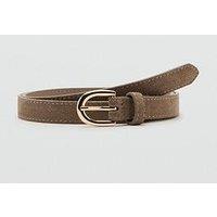 Mango Suede Leather Belt - Brown
