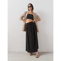 The Very Collection Textured Stretch Maxi Skirt - Black