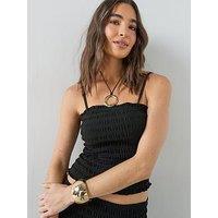 The Very Collection Textured Stretch Bandeau Top - Black