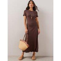 The Very Collection Stretch Jersey Maxi Dress - Brown