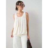 The Very Collection Stretch Bubble Hem Vest - Cream
