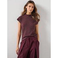 Mango High Collar T-Shirt - Red