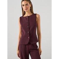 Mango Suit Waistcoat With Buttons - Red