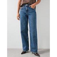 Mango Straight Low-Waist Jeans - Blue