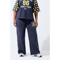 Yours Curve '86 Print Straight Leg Legging - Blue