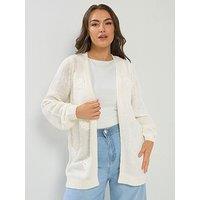 Yours Curve Lofty Yarn Applique Flower Cardigan