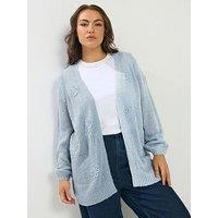 Yours Curve Lofty Yarn Applique Flower Cardigan