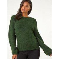 Roman Soft Knit Blouson Jumper - Khaki