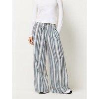 Pixiegirl Petite Stripe Wide Leg Trousers - Blue