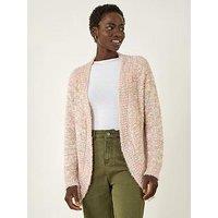 Roman Speckled Popcorn Knit Cardigan - Light Pink