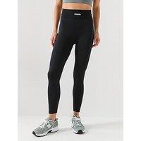 Peach Fit Womens High Waisted Seamless Leggings - Black