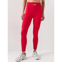 Peach Fit Womens High Waisted Seamless Leggings - Red