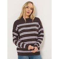 Long Tall Sally Stripe Jumper - Brown