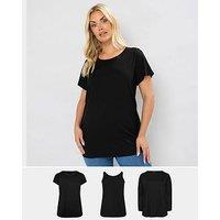 Yours Curve 3 Pack Core Long Sleeve, Short Sleeve & Vest Top