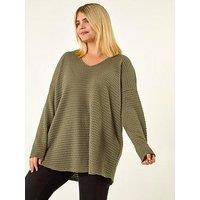 Roman Curve Textured V-Neck Stretch Top - Sage