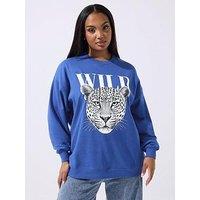 Yours Curve Wild Sweatshirt - Blue