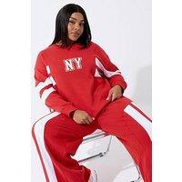 Yours Curve Ny Stripe Sweatshirt