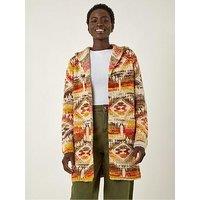 Roman Jacquard Knit Cardigan - Beige