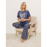 Long Tall Sally Breakfast Club Short Sleeve Wide Leg Pyjama Set