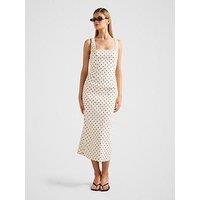 Forever New Jana Stretch Linen Midi Dress - White