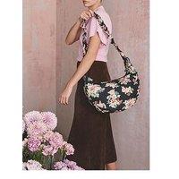 Cath Kidston Sling Xbody Archive Bunches Print Cross Body Bag - Black