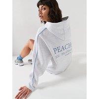 Peach Fit Womens Cotton Poly Long Sleeve Overhead Hoodie - Grey