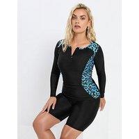 Yours Curve Leopard Ombre Rash Vest