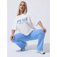 Yours Curve 'Push Beyond Limits' T-Shirt - White