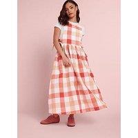 Pixiegirl Petite Check Side Tie Midi Dress - Pink