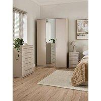 The Very Collection Prague 3 Piece Bedroom Furniture Set - 3 Door Wardrobe, 4 + 2 Chest Of Drawers And 3 Drawer Bedside Chest