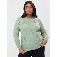 Yours Curve Long Sleeve Floral Jumper