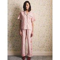 Cath Kidston Button Through Pyjama Set Spitalfields Silk Print - Pink