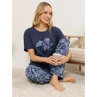 Long Tall Sally Tall Beach Club Short Sleeve Wide Leg Pyjama Set