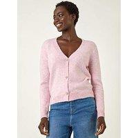 Roman Metallic Trim Knit Cardigan - Pink