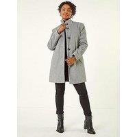 Roman Petite Brushed Funnel Neck Coat - Grey