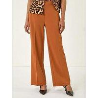 Roman Wide Leg Stretch Trousers - Rust